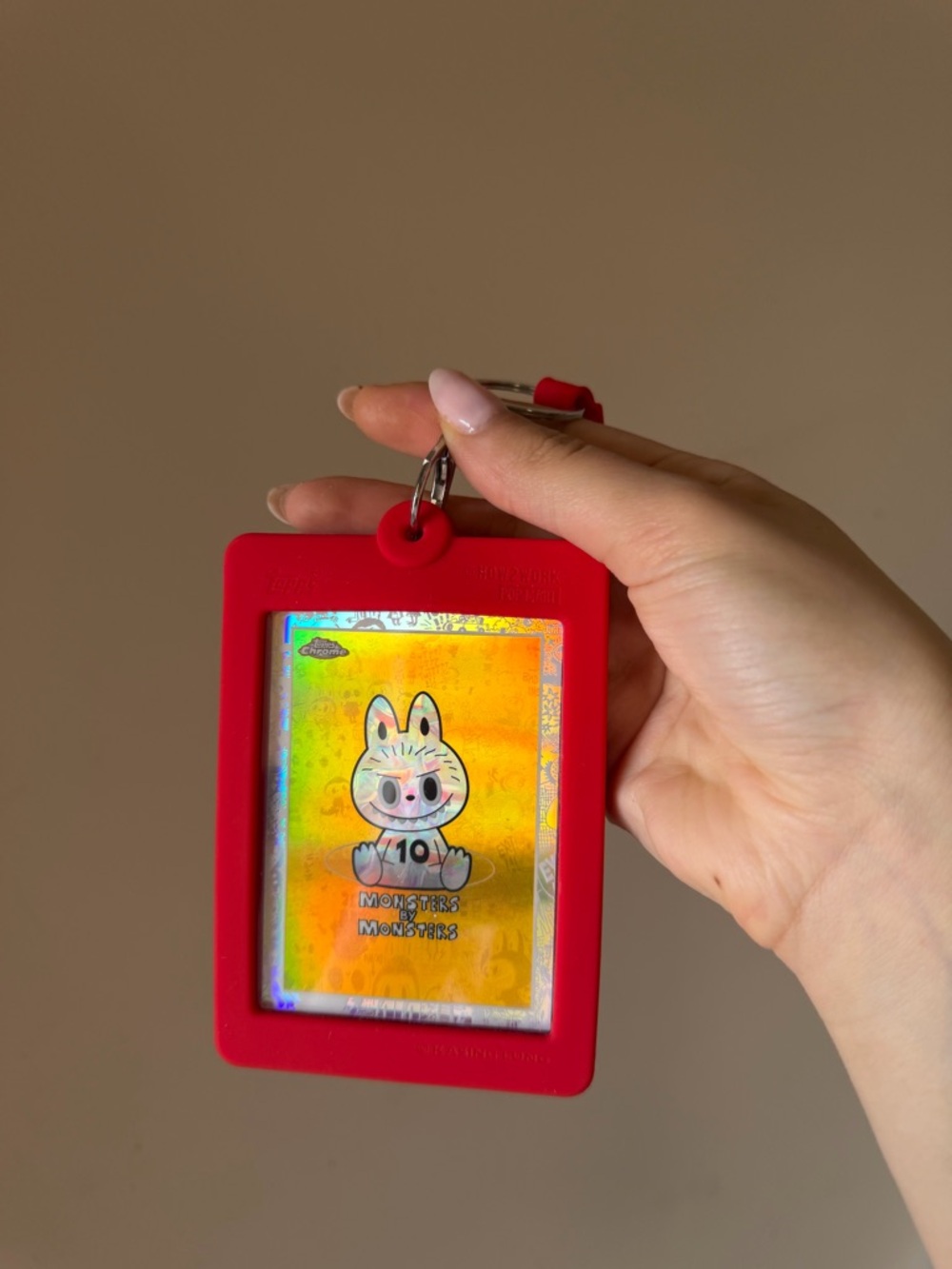 RARE Red Labubu Card Holder Keychain